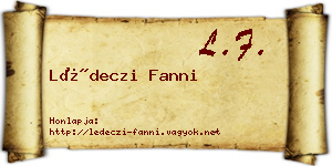 Lédeczi Fanni névjegykártya
